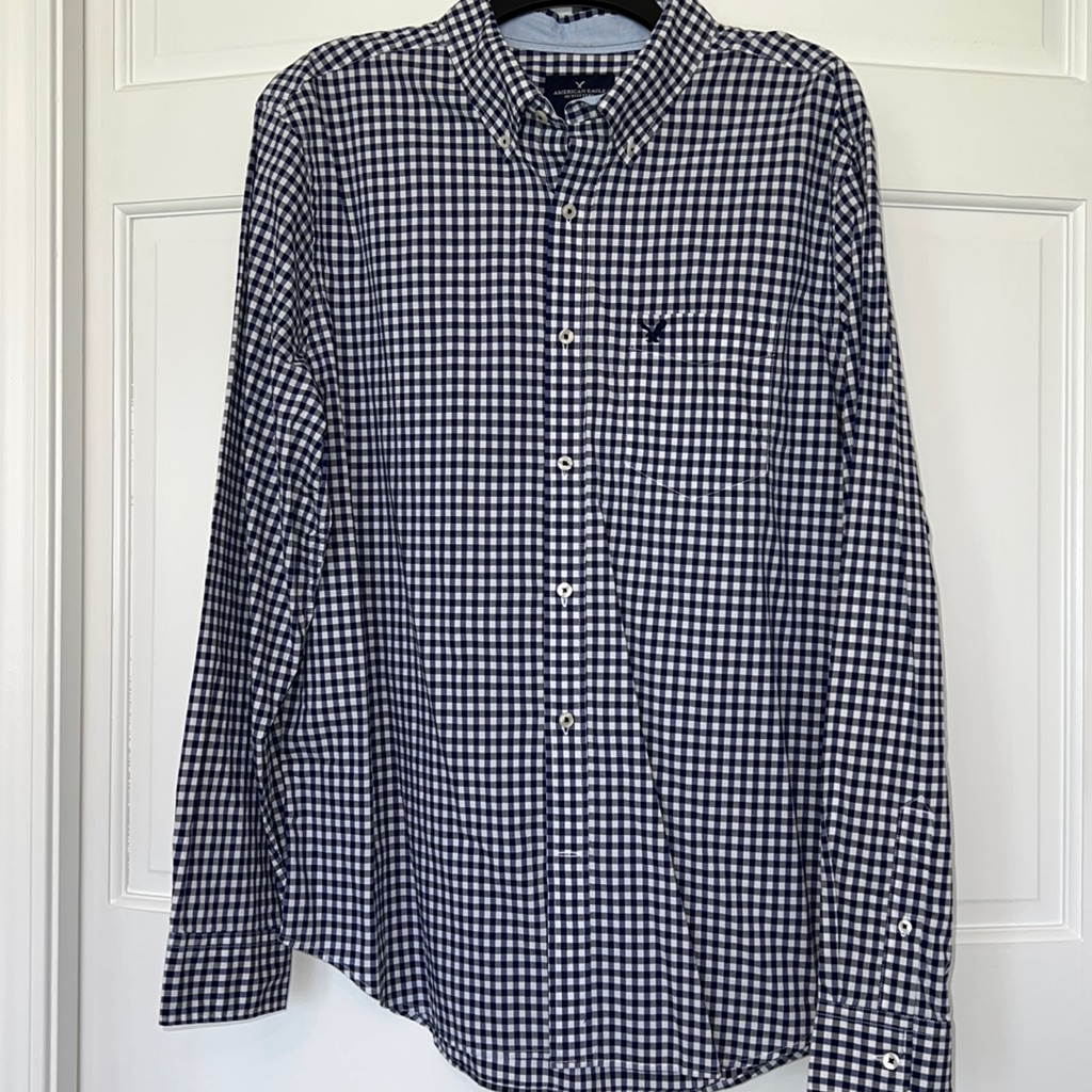 American Eagle Gingham Button Up